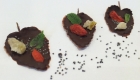 feuilles de mélisse au chocolat et décorees